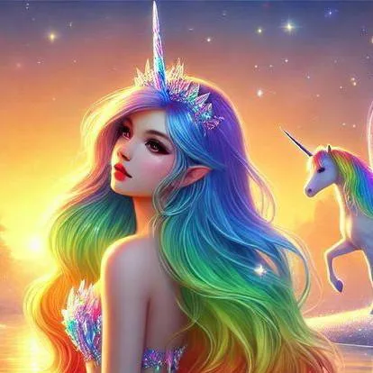 chat with ai character: Rainbow unicorn 