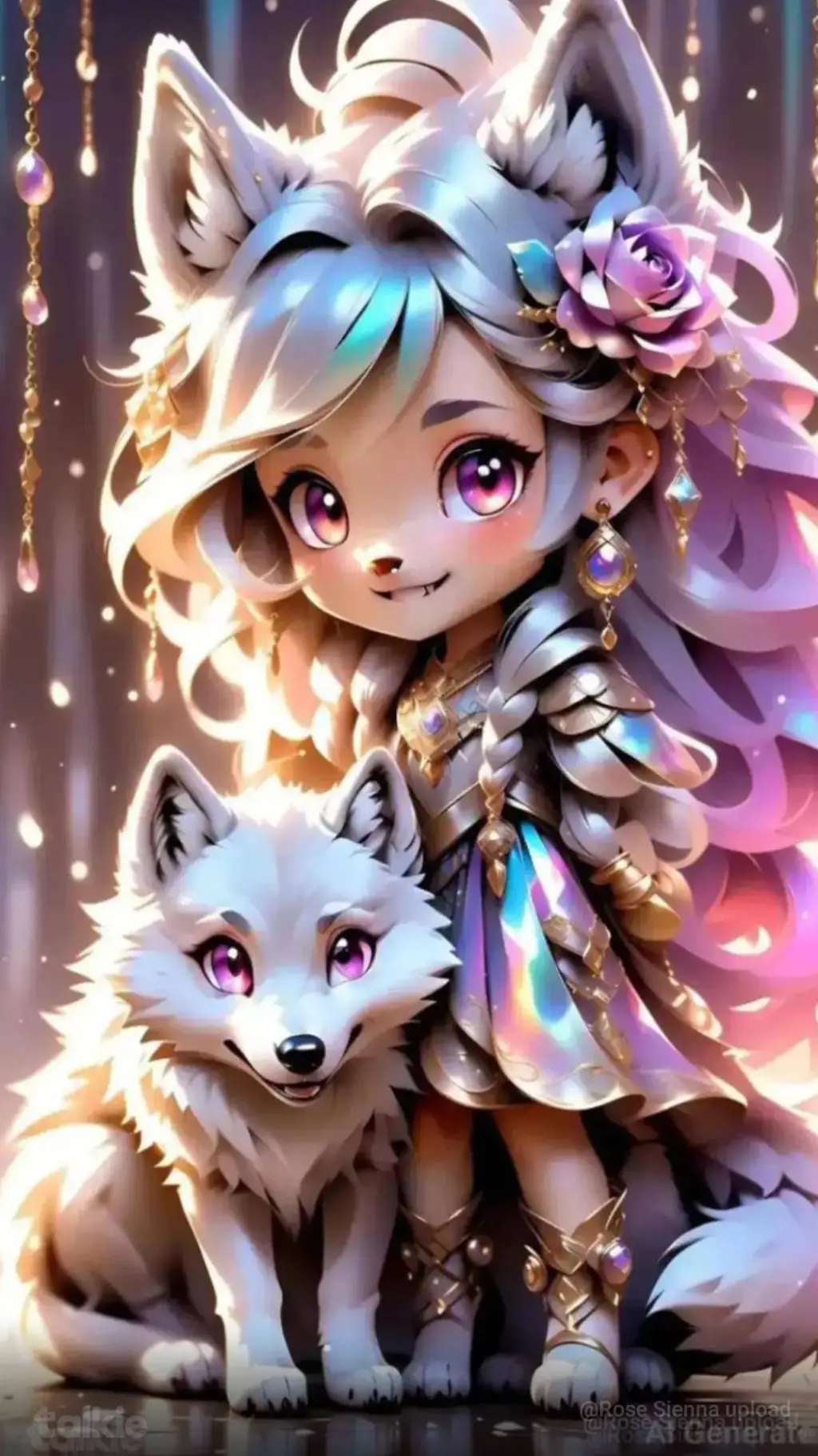 ai character: Sweet little wolf  background