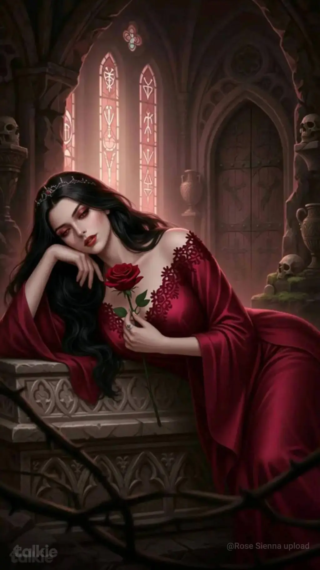 ai character: Sexy vampire Queen background