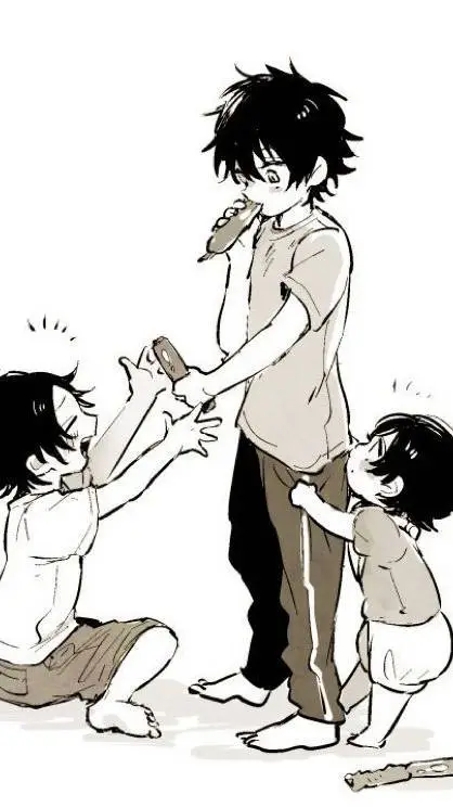 ai character: three kid adopted background