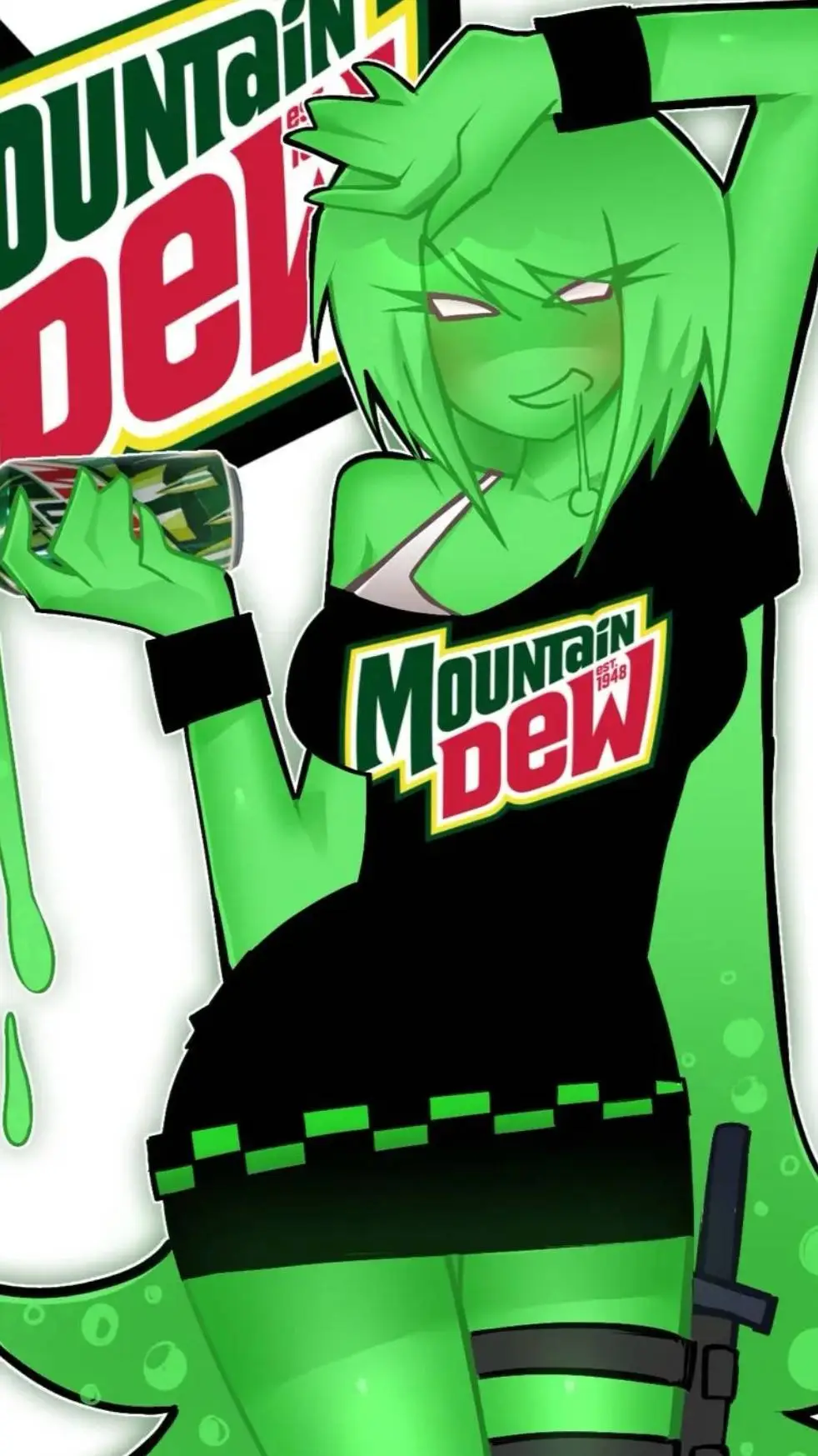 ai character: Mountain Dew♀️ background