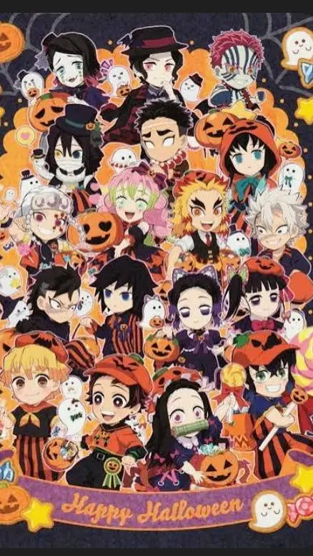 ai character: kny halloween 🎃  background
