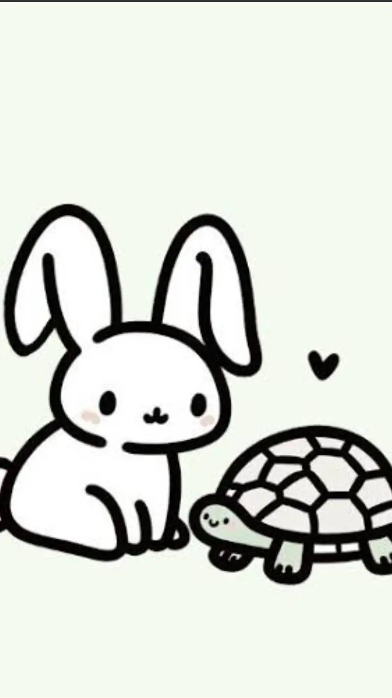 ai character: turtle and bunny  background