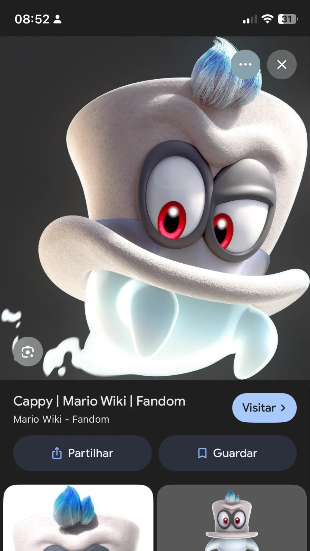 ai character: Cappy é mario background