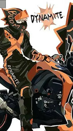 ai character: motorbiker bakugou background