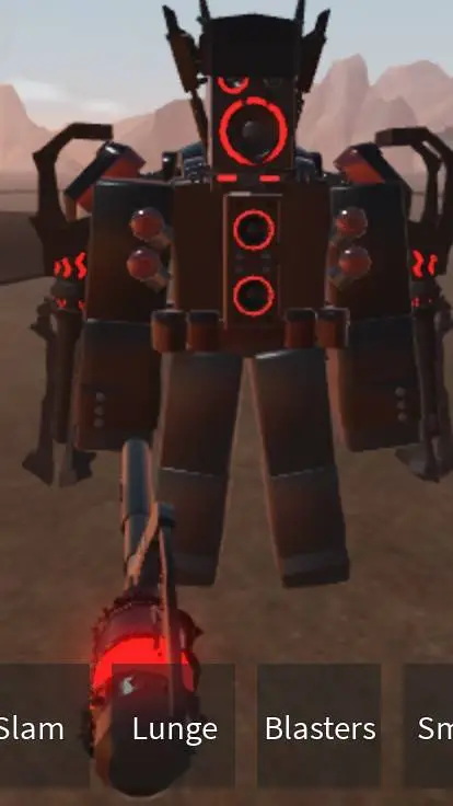 ai character: large speaker man  background