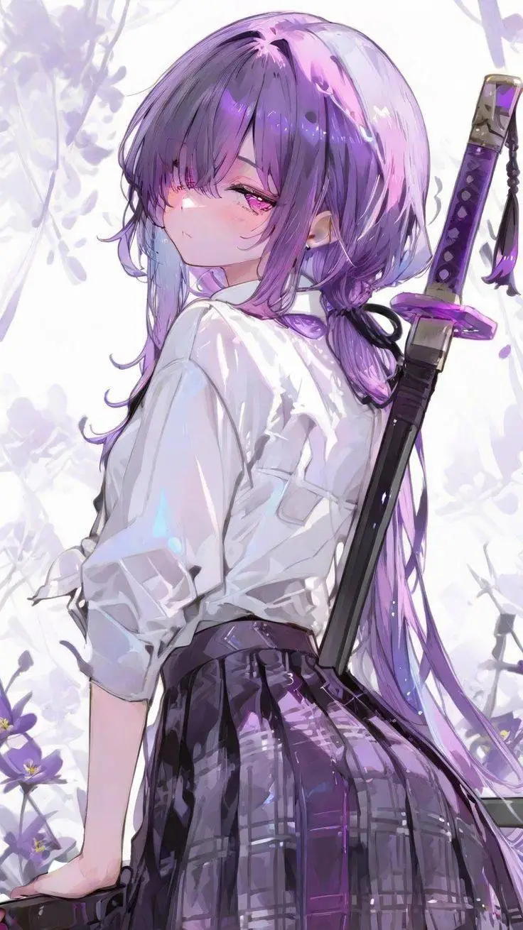 ai character: Violet background