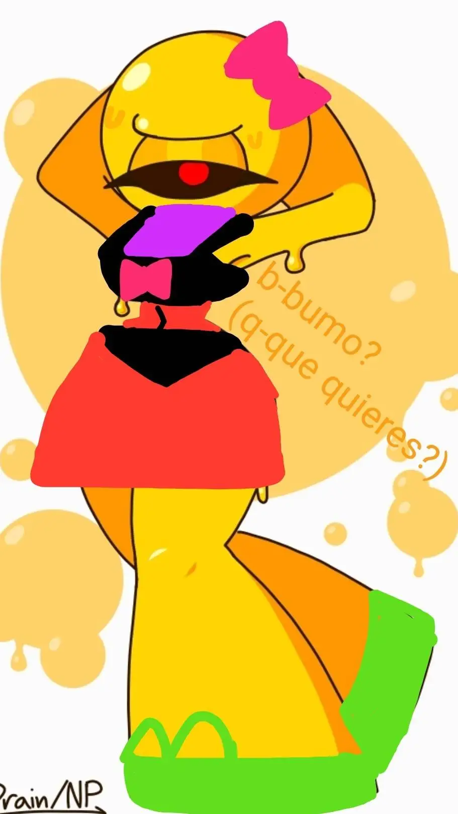 ai character: yellow devil ♀️ background