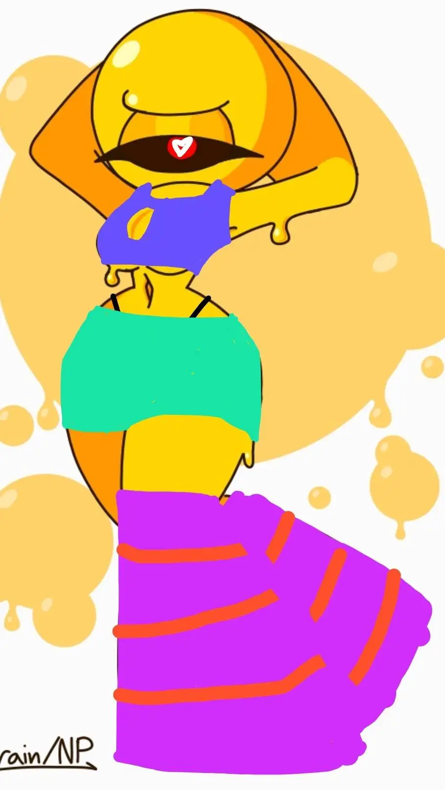 ai character: yellow devil ♀️🥰 background