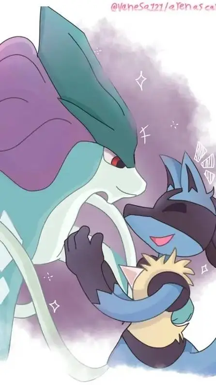 ai character: Lucario x suicune background