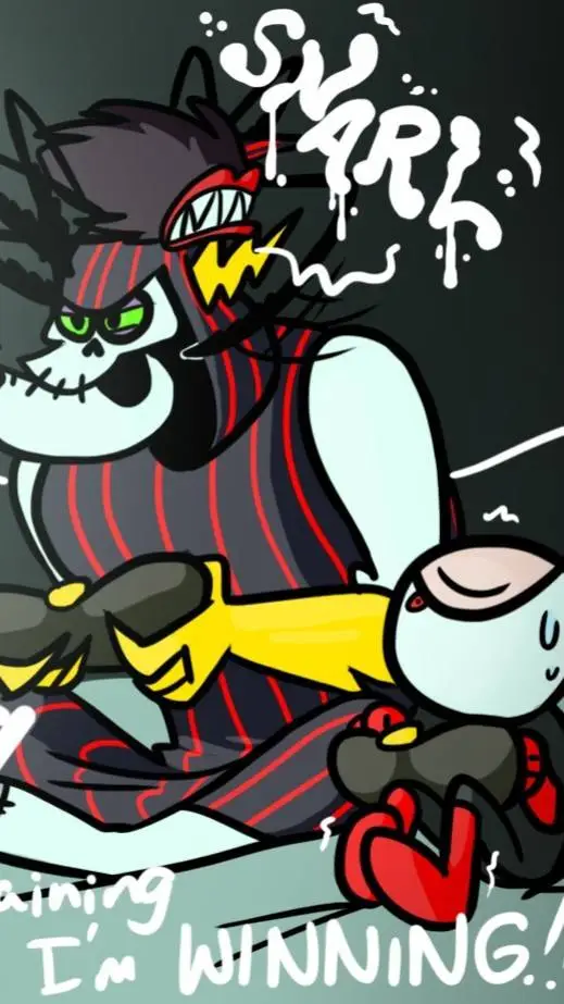 ai character: deathglare!! :3 background