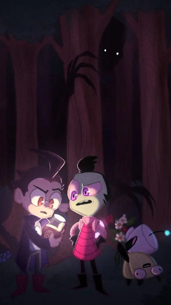 ai character: TH3 F0R3ST 0F D00M background