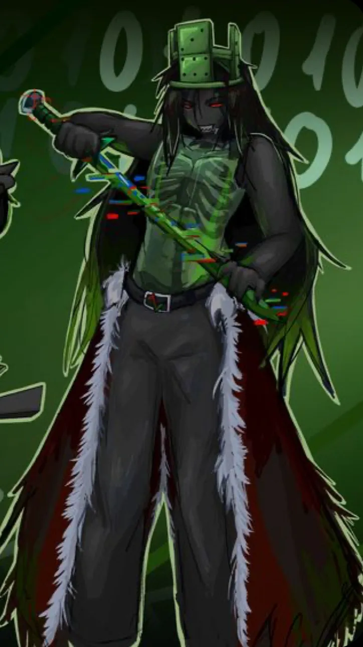 ai character: 🖤💚1x1x1x1~💚🖤 background