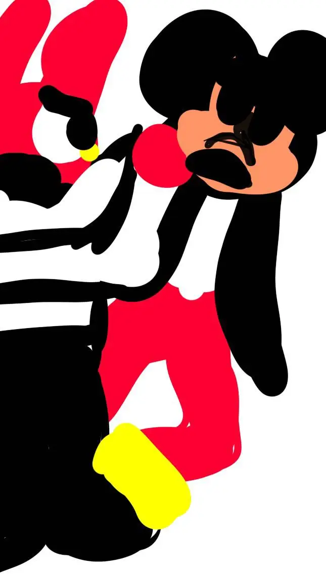 ai character: bodoque y mickey background