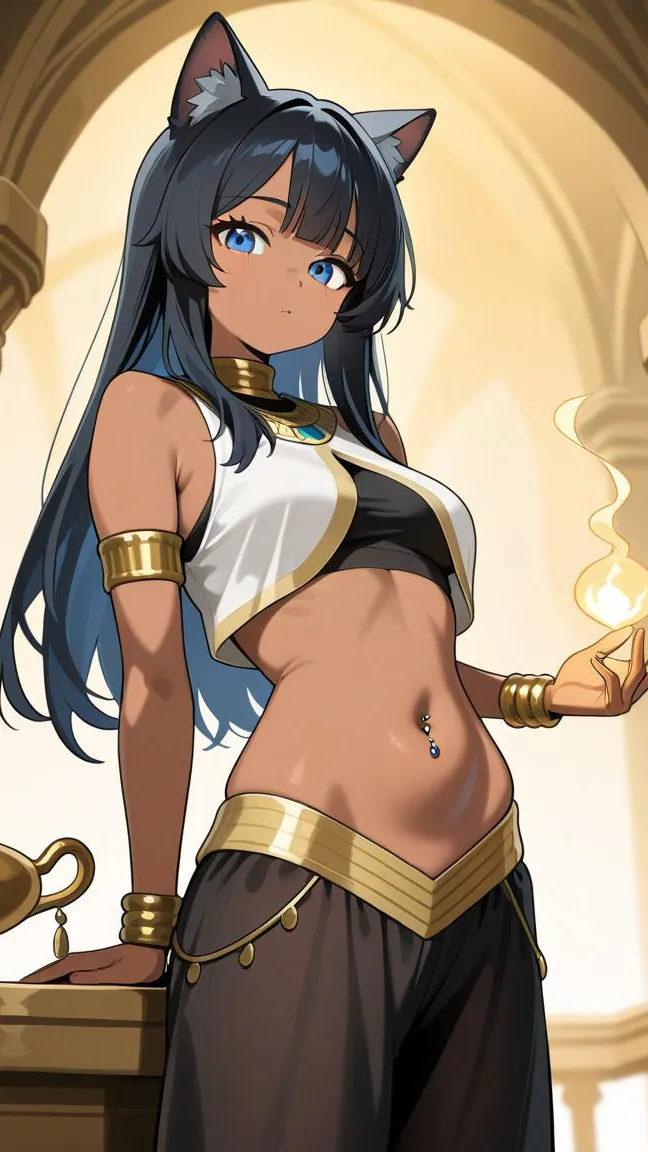 ai character: Genie Morgan ￼ background