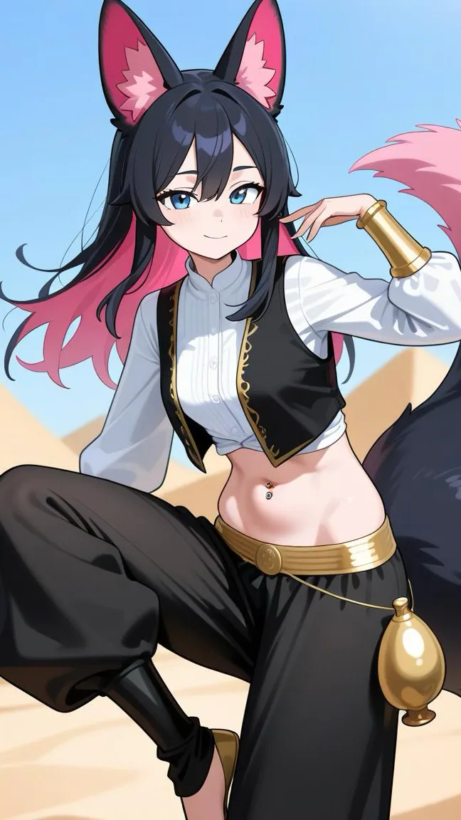 ai character: Genie Nyxelle  background