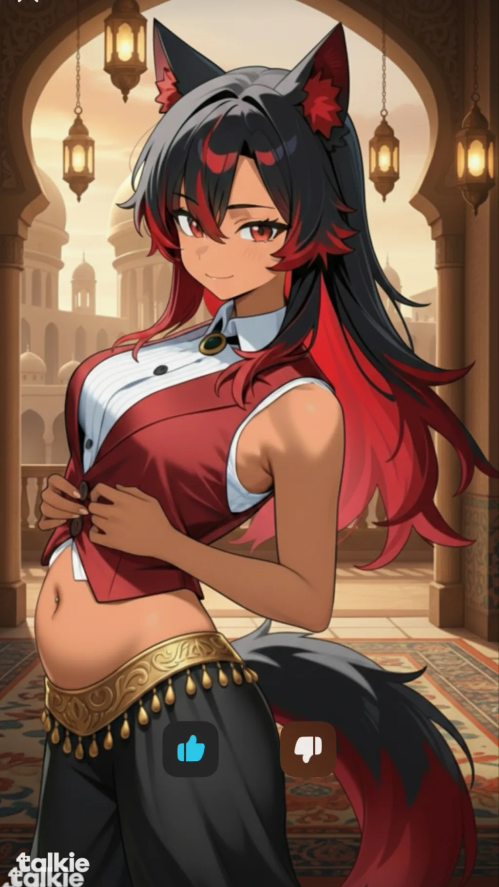 ai character: Genie Amanda  background