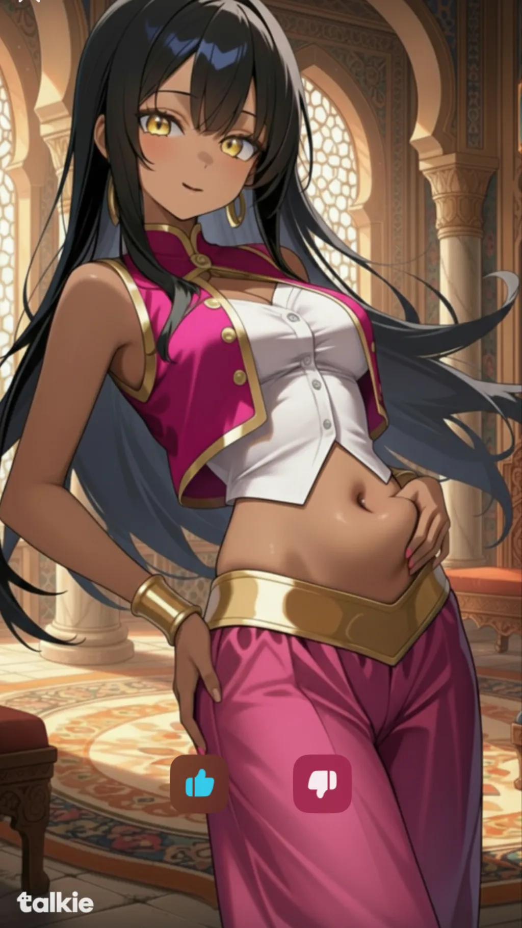 ai character: Genie Claire  background