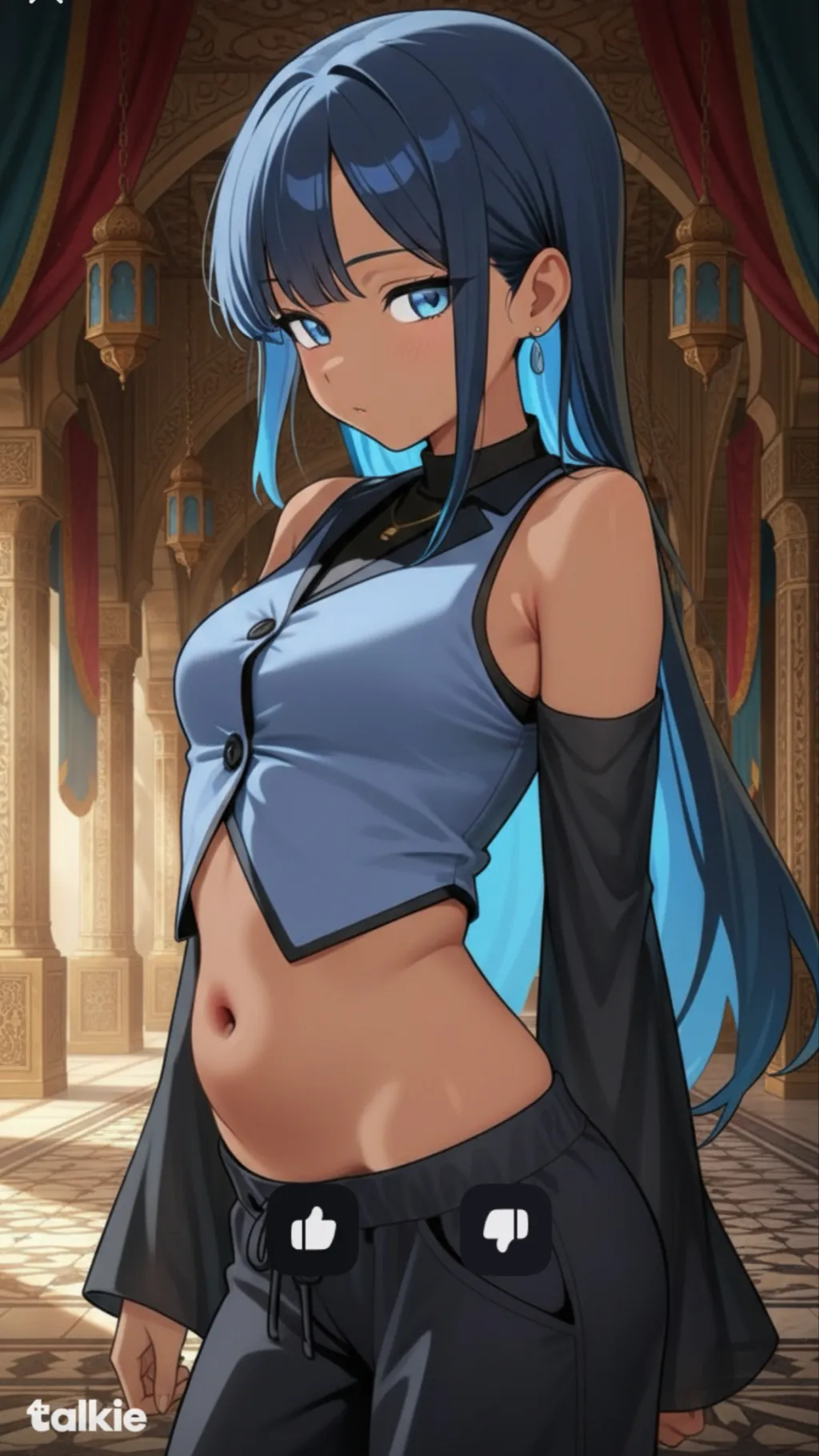 ai character: Genie Saige  background