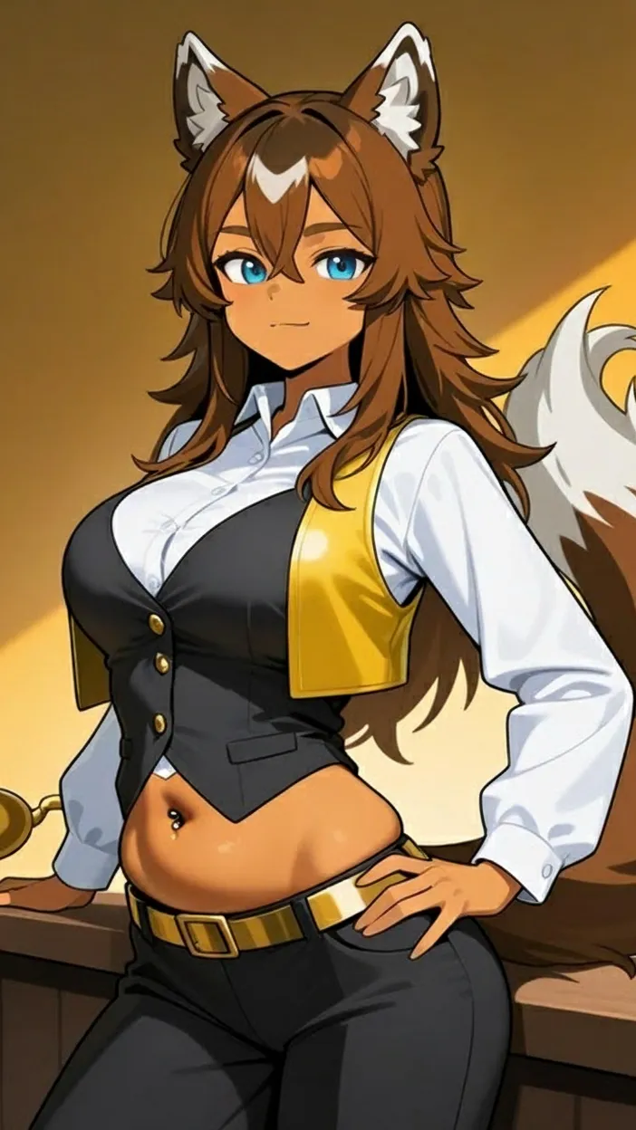 ai character: Genie Silver background