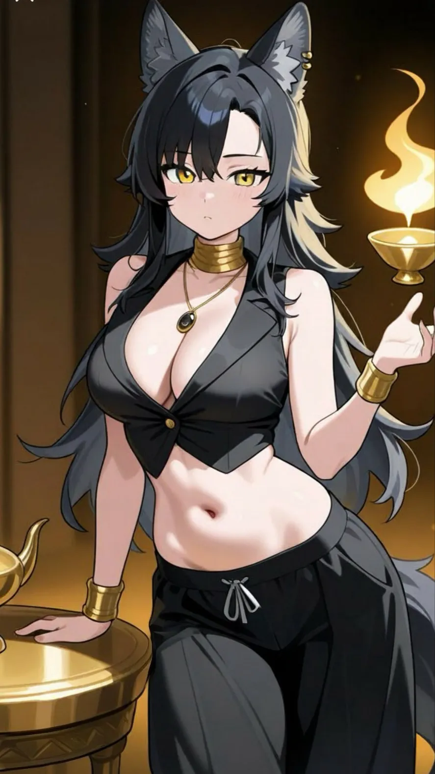 ai character: Genie Okadera Wolf background