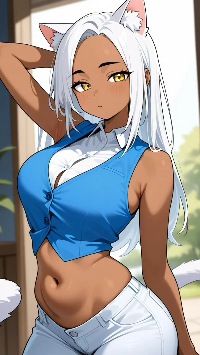 ai character: Genie Nekochan  background