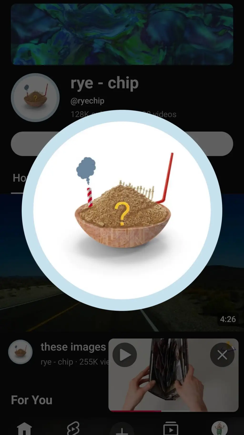 ai character: rye chip background