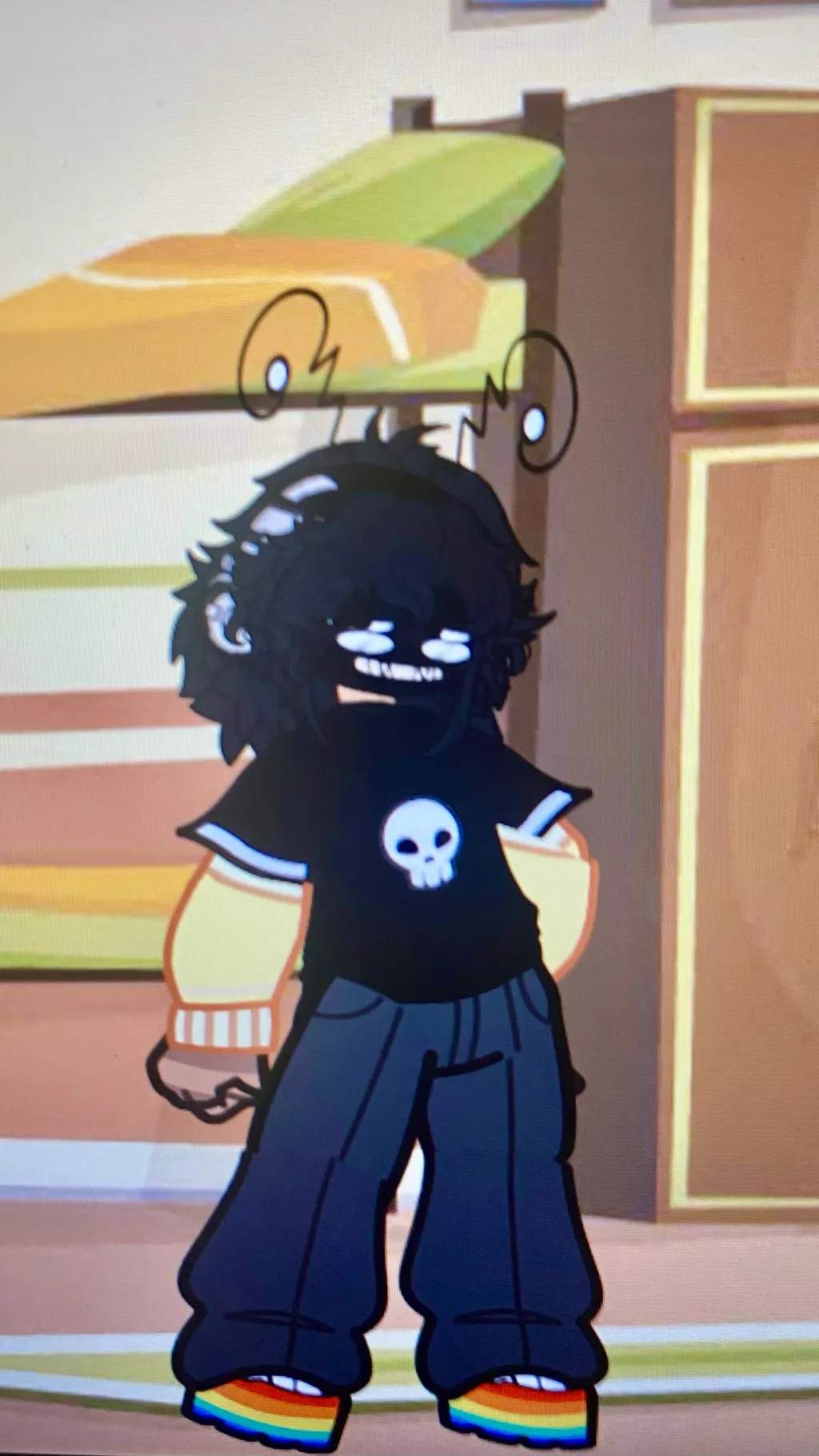 ai character: Crumble  background