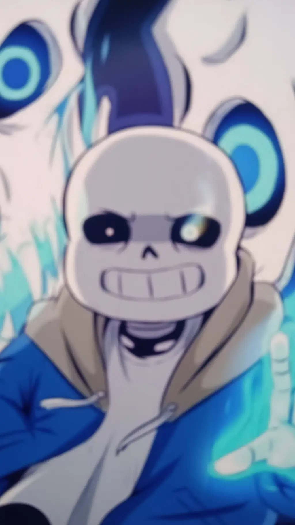 ai character: 💀💙SANS💙💀 background