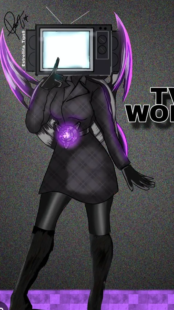 ai character: TV WOMAN 2.0 background