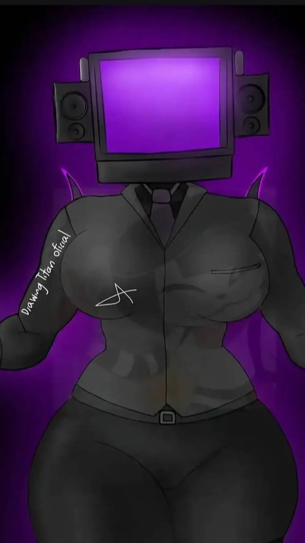 ai character: SHADOW TV WOMAN  background