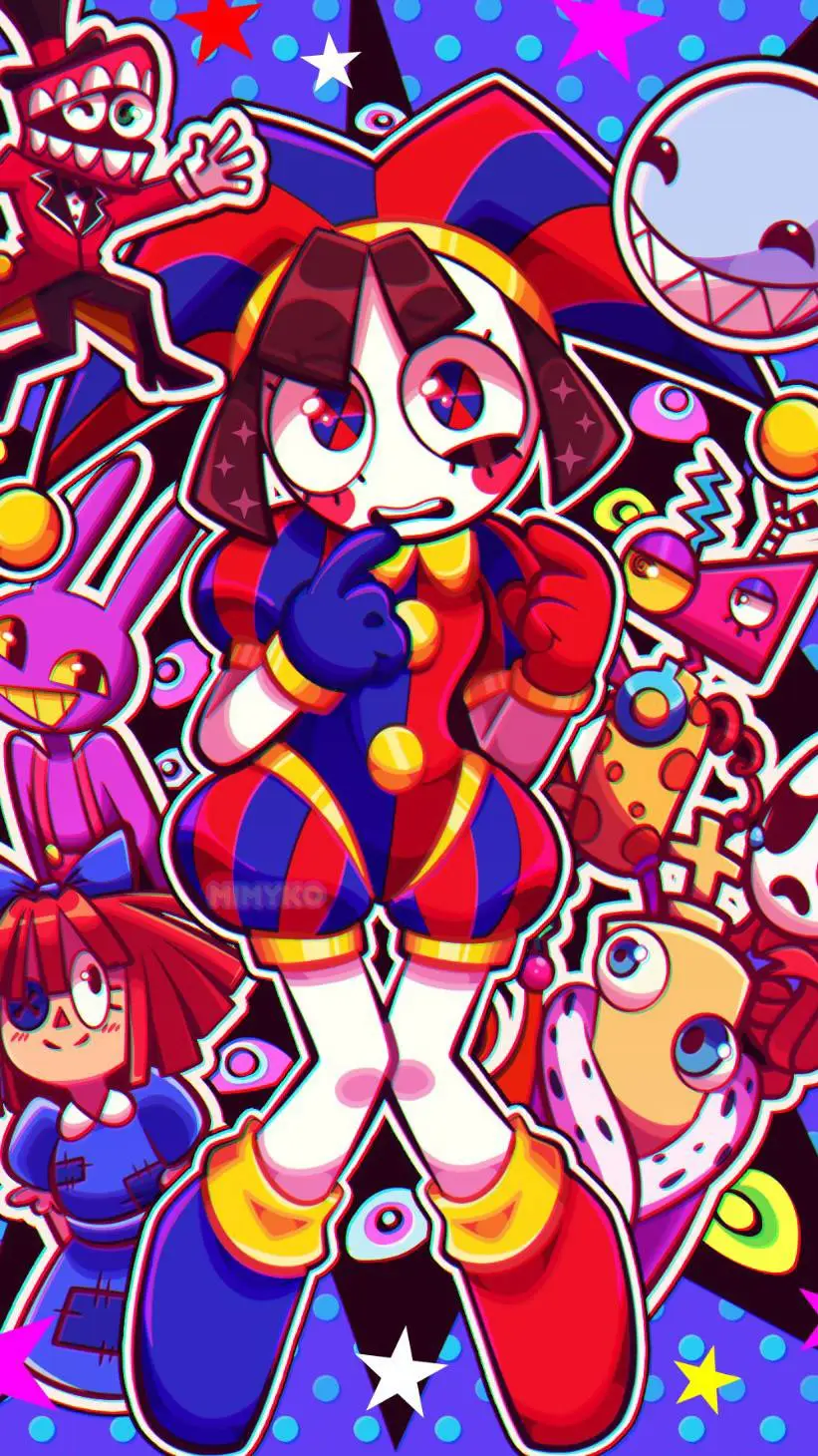 ai character: digital circus background
