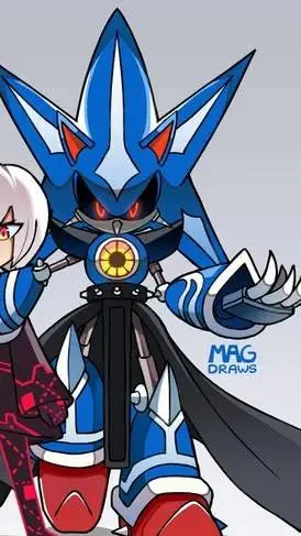 ai character: Neo metal sonic  background