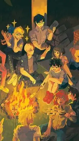 ai character: 🌳Class 1A camping🏕 background