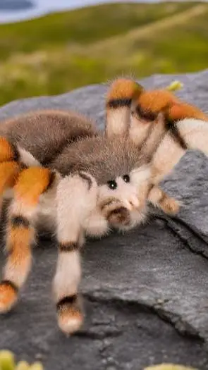 ai character: plush tarantula  background