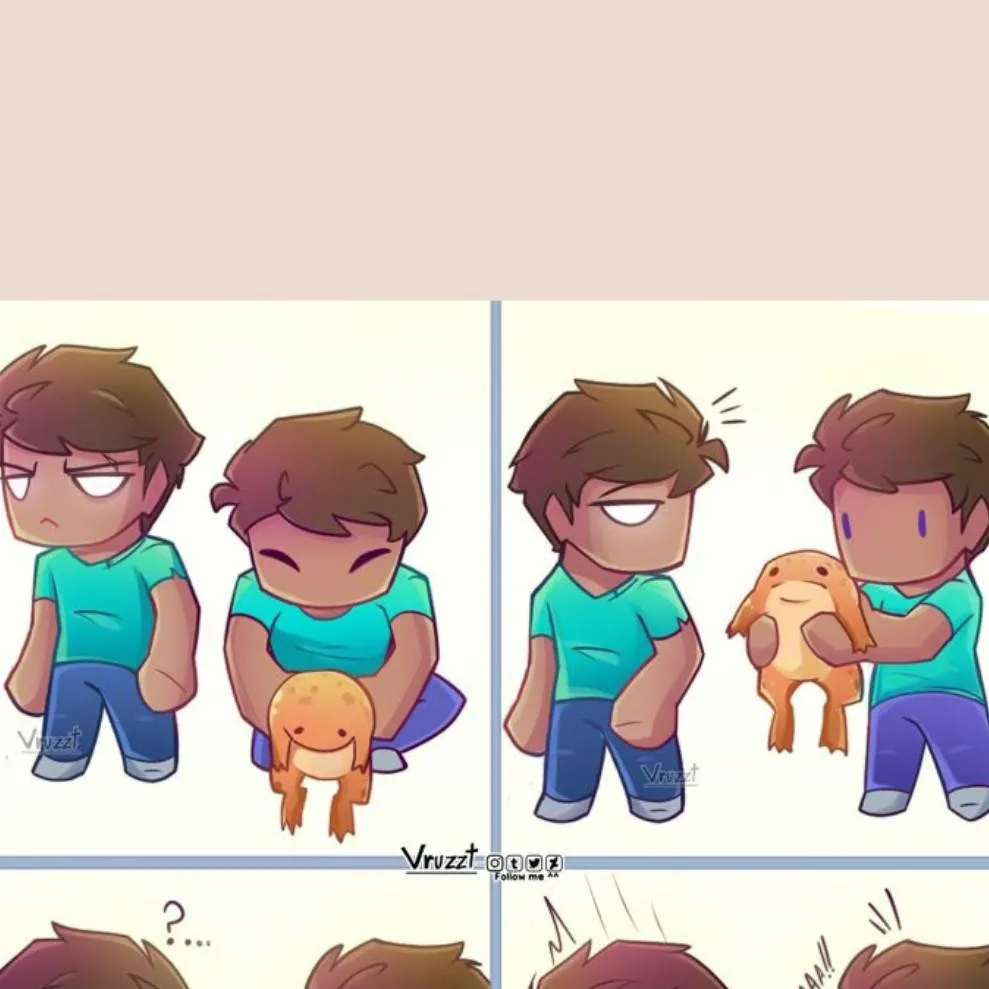 chat with ai character: Herobrine x Steve