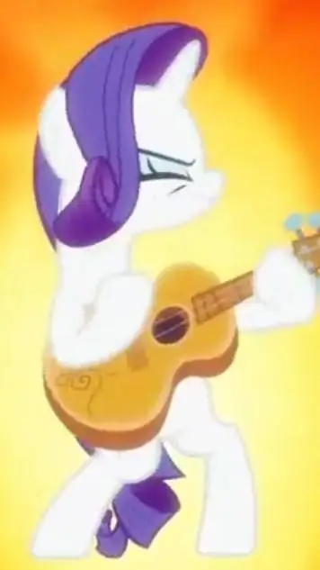 ai character: Rarity and guitar background
