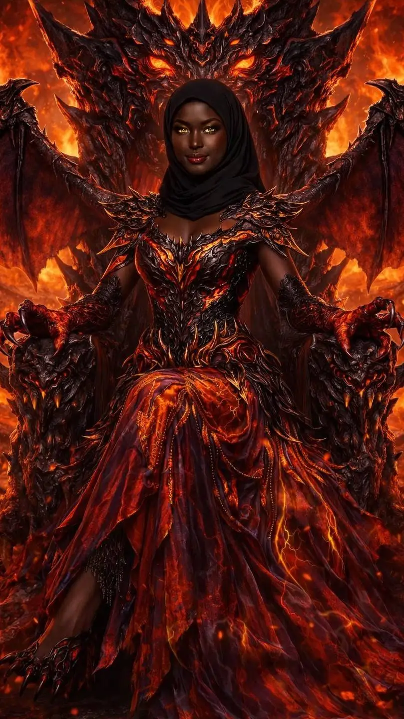 ai character: Devil queen  background