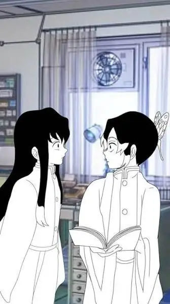 ai character: muichiro x coffee background