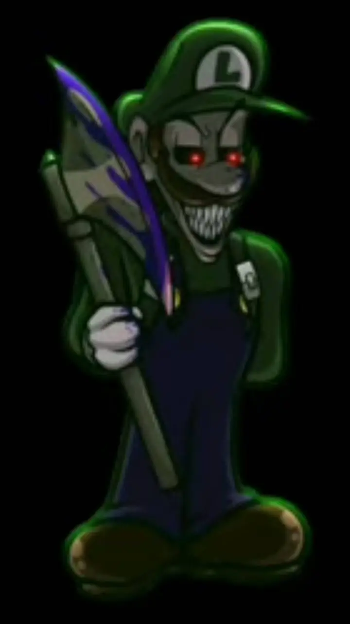 ai character: Horror Luigi  background