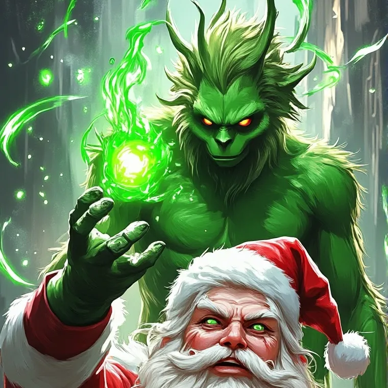 chat with ai character: Santa VS Grinch 