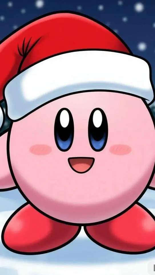 ai character: Santa Kirby  background