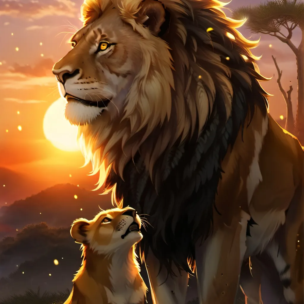 chat with ai character: Mufasa and Simba 