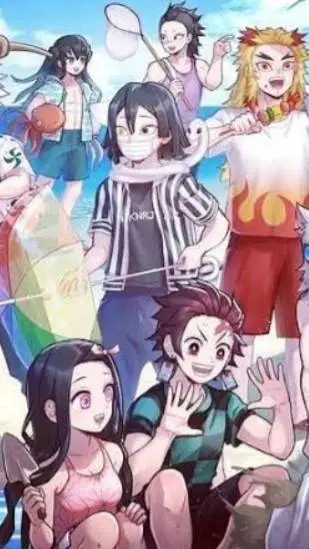 ai character: Kny na praia🏖 background