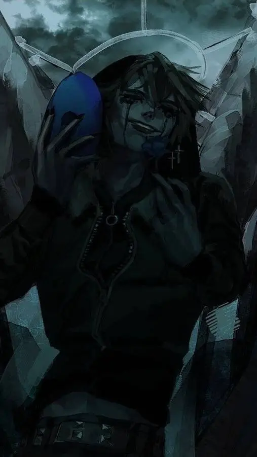 ai character: eyeless jack🔵❤ background
