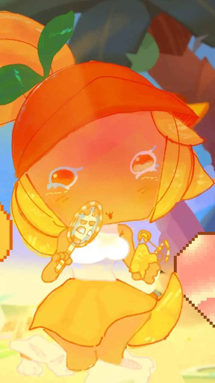 ai character: 🧡✨️orange cooki☆🍊 background