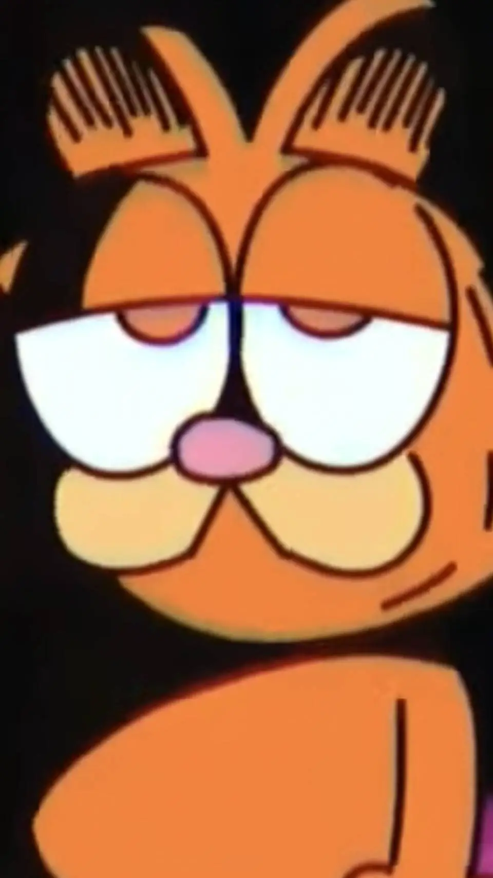 ai character: Garfield sad  background