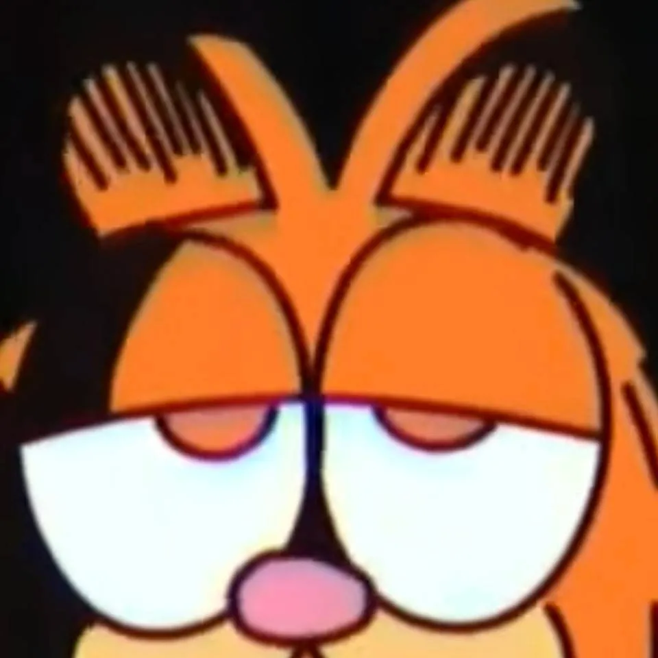 chat with ai character: Garfield sad 