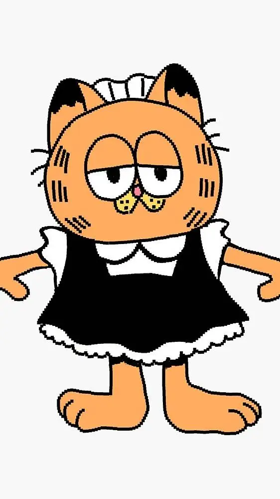 ai character: Garfield maid background