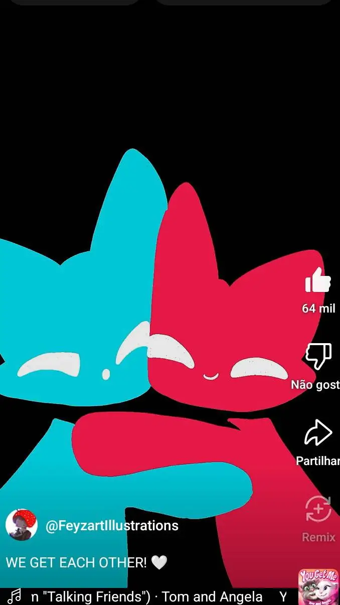 ai character: bluecat redcat  background